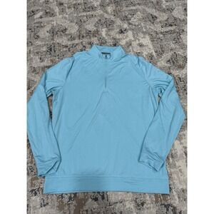 Johnnie O Pullover Mens Medium Blue Quarter Zip Performance Golf Shirt